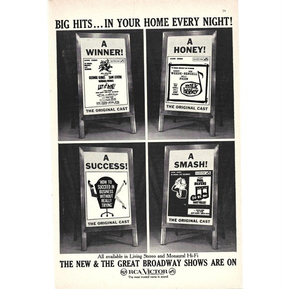 Broadway Shows on RCA Victor Let it Rde Phil Silver 1960s Vintage Print Ad 9 in - Picture 4 of 4